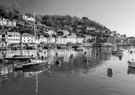 Lais Puzzle - Looe Cornwall England UK Europa in schwarz weiß - 1.000 Teile