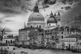 Lais Puzzle - Venedig großen Kanal und Kirche erstaunlichen Hintergrund in schwarz weiß - 2.000 Teile