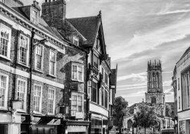 Lais Puzzle - Traditionelle Häuser in York, England in schwarz weiß - 1.000 Teile