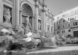 Lais Puzzle - Der berühmte Trevi-Brunnen oder Fontana de Trevi im Zentrum von Rom in schwarz weiß - 500, 1.000 & 2.000 Teile