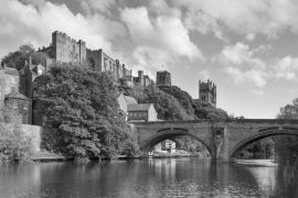 Lais Puzzle - Schloss Durham und Kathedrale Framwellgate Bridge England in schwarz weiß - 2.000 Teile