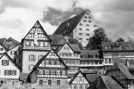 Lais Puzzle - Schwäbisch Hall, Baden Württemberg, Deutschland in schwarz weiß - 2.000 Teile