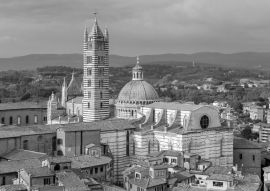 Lais Puzzle - Siena. Die Kathedrale an einem sonnigen Nachmittag in schwarz weiß - 500, 1.000 & 2.000 Teile