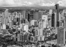 Lais Puzzle - Skyline der Stadt Curitiba im Bundesstaat Parana in schwarz weiß - 1.000 Teile