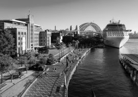 Lais Puzzle - Die Felsen am Circular Quay, Sydney, Australien in schwarz weiß - 1.000 Teile