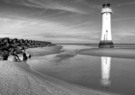 Lais Puzzle - Leuchtturm in New Brighton, England in schwarz weiß - 1.000 Teile