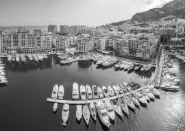 Lais Puzzle - Hafen von Fontvieille in Monaco in schwarz weiß - 500, 1.000 & 2.000 Teile