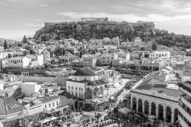 Lais Puzzle - Panoramablick auf die Akropolis von Athen. Griechenland in schwarz weiß - 2.000 Teile