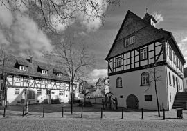 Lais Puzzle - Bad Vilbel, Hessen in schwarz weiß - 1.000 Teile