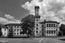 Lais Puzzle - Schloss Rennhof, Hüttenfeld, Lampertheim, Hessen, Deutschland in schwarz weiß - 2.000 Teile