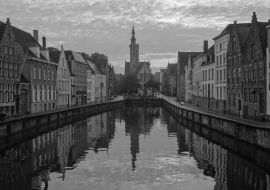 Lais Puzzle - Ansicht von Brügge, Belgien in schwarz weiß - 1.000 Teile
