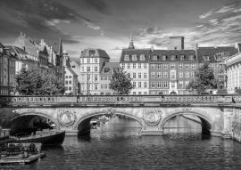 Lais Puzzle - Kopenhagen, Dänemark in schwarz weiß - 500, 1.000 & 2.000 Teile