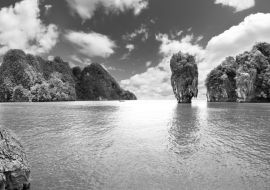 Lais Puzzle - Küstenlandschaften, Meere und Berge, Reisen und Abenteuer in der ganzen Welt, Inseln von Tailandia, Phuket. in schwarz weiß - 1.000 Teile