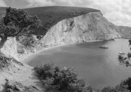 Lais Puzzle - Strand von Porto Katsiki, Insel Lefkada, Griechenland in schwarz weiß - 1.000 Teile