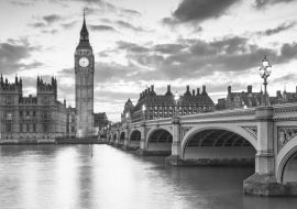 Lais Puzzle - Big Ben und die Houses of Parliament bei Nacht in London, UK in schwarz weiß - 1.000 Teile