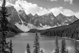 Lais Puzzle - Moraine See Banff Alberta Kanada in schwarz weiß - 2.000 Teile