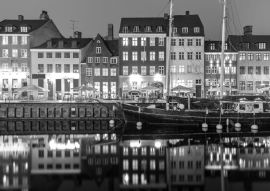 Lais Puzzle - Kopenhagen Nyhavn Dänemark in schwarz weiß - 500, 1.000 & 2.000 Teile