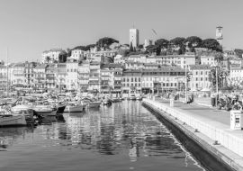 Lais Puzzle - Alter Platz in Cannes Frankreich in schwarz weiß - 1.000 Teile