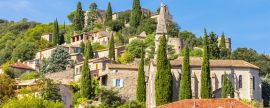 Lais Puzzle - Dorf perché de la Roque sur Cèze, Gard, Okzitanien, Frankreich, Panorama - 2.000 Teile