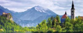 Lais Puzzle - Bleder See, Kirche und Burg, Slowenien, Panorama - 2.000 Teile