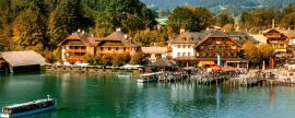 Lais Puzzle - Schönau am Königssee, Germany - September 9, 2018: Electric tourist boats on beautiful lake Konigssee pier Berchtesgaden National Park Bavaria Germany, Panorama - 2.000 Teile