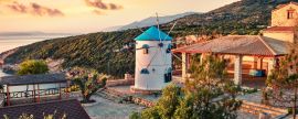 Lais Puzzle - Morgen Szene mit Windmühle. Bunte Frühling Sonnenaufgang auf der Insel Zakynthos, Korithi Lage, Ionisches Meer, Griechenland, Panorama - 2.000 Teile