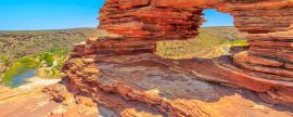 Lais Puzzle - Das Fenster der Natur über der Murchison River Gorge im Kalbarri National Park. Der Bogen aus rotem Sandstein ist die ikonischste Naturattraktion in Westaustralien, Panorama - 2.000 Teile