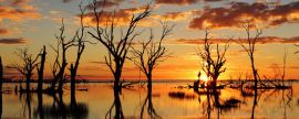 Lais Puzzle - Sonnenuntergang Reflexionen auf See Menindee Outback Australien, Panorama - 2.000 Teile