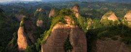 Lais Puzzle - Wanfoshan Danxia Landform, Berg Wanfo,.Hunan, China, Panorama - 2.000 Teile
