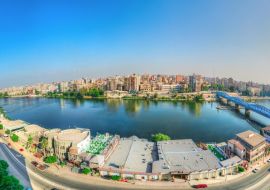 Lais Puzzle - El Mansoura / Ägypten - Landschaftlicher Panoramablick auf den Nil in Mansoura Stadt - Panorama - Dakahlia Governorate oder Dakahliya Gouverneur - 1.000 Teile