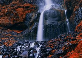 Lais Puzzle - Bjarnafoss-Wasserfall auf der Halbinsel Snaefellsnes in Island an einem Herbstnachmittag - 1.000 Teile