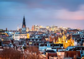 Lais Puzzle - Amsterdam, Niederlande historisches Stadtbild mit dem modernen Zuidas-Viertel - 1.000 Teile