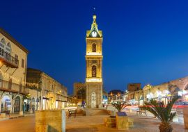 Lais Puzzle - Tel Aviv Jaffa Israel Der Uhrenturm blaue Stunde Nacht Stadt - 1.000 Teile