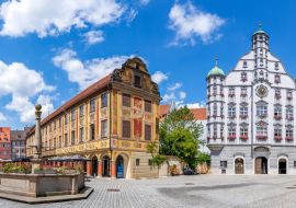 Lais Puzzle - Panorama, Marktplatz, Memmingen, Bayern, Deutschland - 1.000 Teile