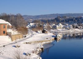Lais Puzzle - Honefoss Fluss und Schnee, Honefoss, Buskerud, Norwegen - 1.000 Teile