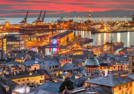 Lais Puzzle - Genua, Italien Stadtsilhouette am Hafen - 1.000 Teile