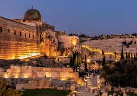 Lais Puzzle - Jerusalemer Altstadt bei Nacht - Blick vom Dung-Tor auf den Tempelberg und Al Aqsa - 1.000 Teile