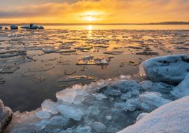 Lais Puzzle - Winterlicher Sonnenuntergang über dem Meer. Vexala, Finnland - 1.000 Teile