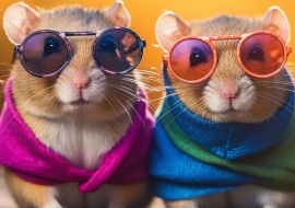 Lais Puzzle - Tierische Sommermode: Rennmäuse und Hamster mit bunten Sonnenbrillen - 1.000 Teile