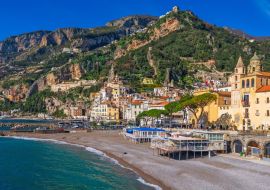 Lais Puzzle - Amalfi, Italien Küstenstadt-Silhouette am Tyrrhenischen Meer - 1.000 Teile