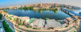 Lais Puzzle - El Mansoura / Ägypten - Landschaftlicher Panoramablick auf den Nil in der Stadt Mansoura - Panorama - Gouvernement Dakahlia oder Gouverneur von Dakahliya - 2.000 Teile