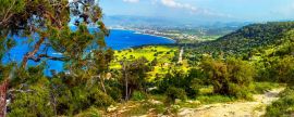 Lais Puzzle - Mediterrane Landschaft, Panorama, Fahne - Blick von oben von der Bergkette auf der Akamas-Halbinsel nahe der Stadt Polis, Insel Zypern, Republik Zypern - 2.000 Teile