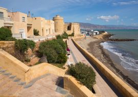 Lais Puzzle - Küstenweg und Burg Roquetas del Mar de Santa Ana Costa de Almería, Andalusien, Spanien - 1.000 Teile