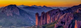 Lais Puzzle - Mallos de Riglos Felsen bei Sonnenuntergang, Huesca Provinz, Aragon, Spanien - 1.000 Teile