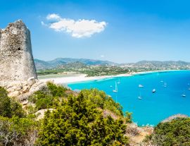 Lais Puzzle - Panoramablick auf die Bucht von Porto Giunco. Insel Sardinien. Italien. - 1.000 Teile