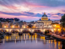 Lais Puzzle - Sonnenuntergang Aussicht Petersdom, Rom - 1.000 Teile