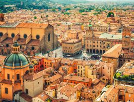 Lais Puzzle - Luftbild des Stadtbildes des Platzes Piazza Maggiore und der Kirche San Petronio in der Stadt Bologna - 1.000 Teile