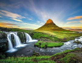 Lais Puzzle - Sonnenuntergang über Kirkjufellsfoss Wasserfall und Kirkjufell Berg in Island - 1.000 Teile