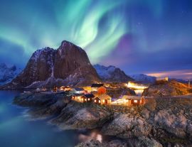 Lais Puzzle - Aurora borealis / Nordlicht auf den Lofoten, Norwegen - 1.000 Teile