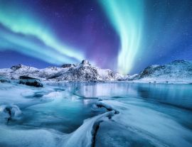 Lais Puzzle - Aurora borealis / Nordlicht auf den Lofoten, Norwegen - 1.000 Teile